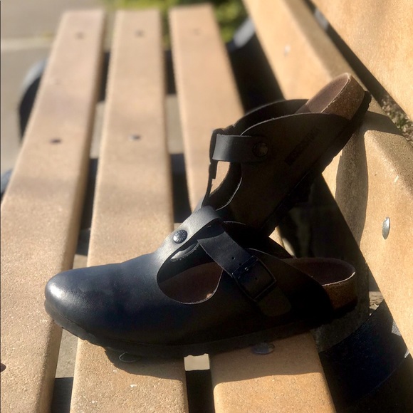 Reserved! Birkenstock Oil Leather Black Clog Mule - Picture 2 of 9